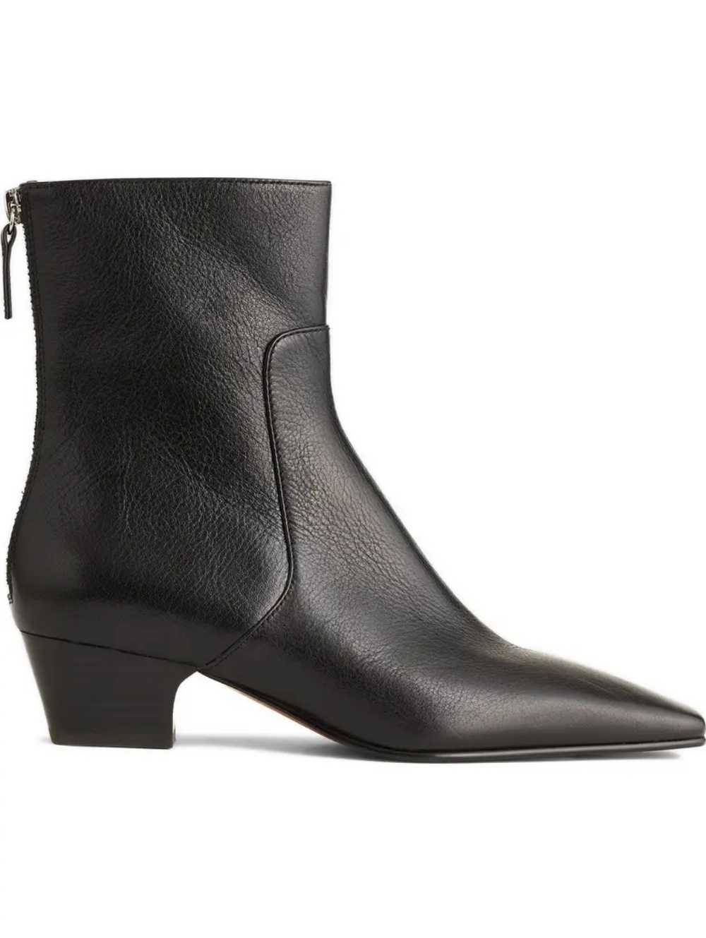Madewell Black Leather Pointed Toe Ankle Booties
